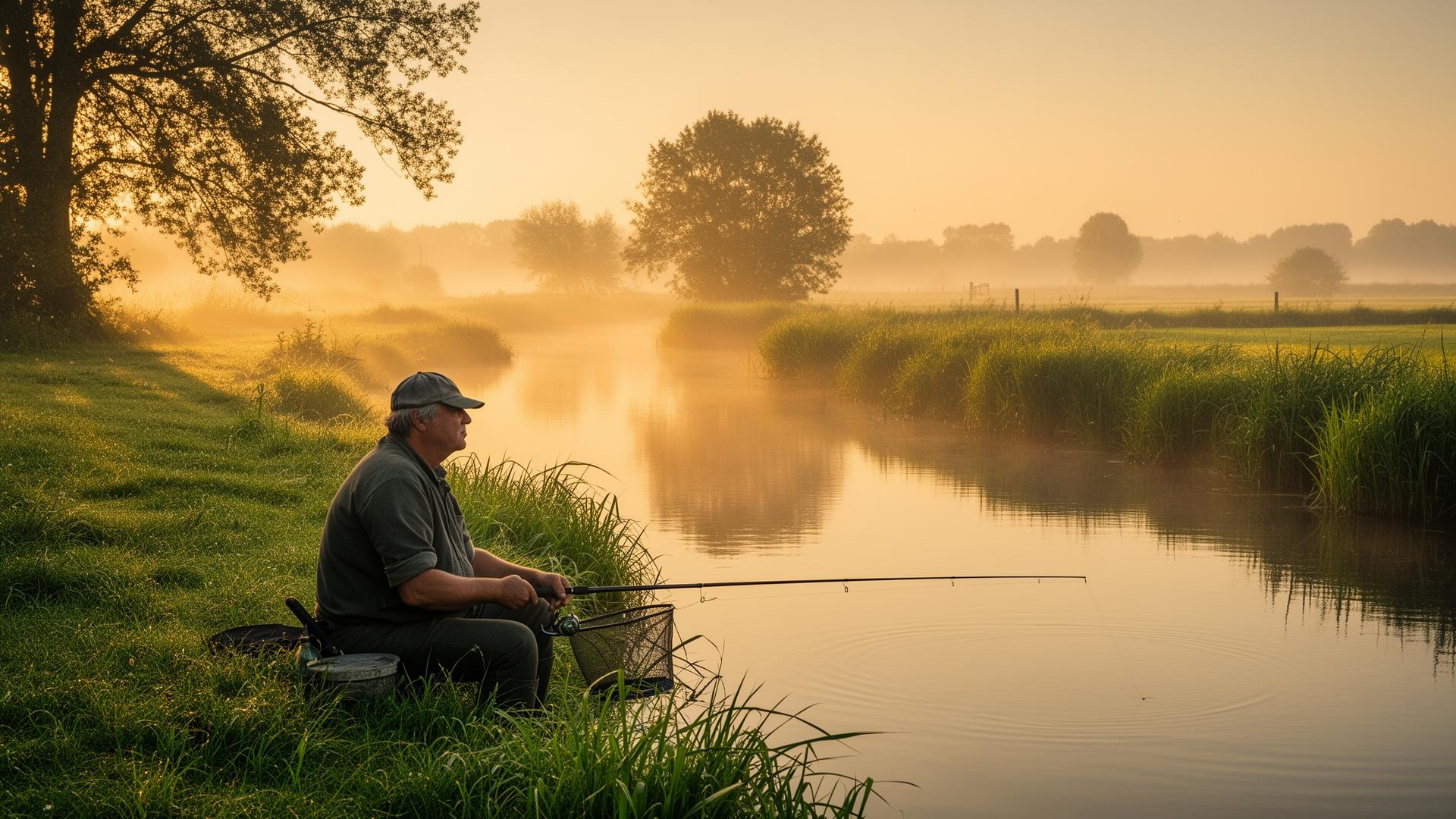 Visser aan het water bij Ommen